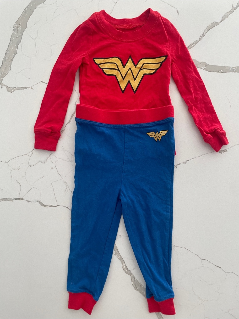 Wonder Woman Red and Blue Kids Pajama Set